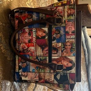 Stylish Magazine Print Tote Bag